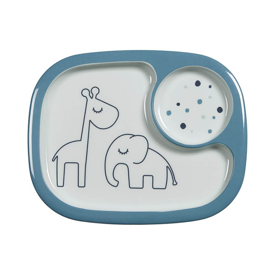 Yummy mini compartment plate Dreamy dots - Blue