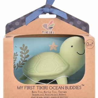 Turtle - Natural Rubber Baby Rattle & Bath Toy