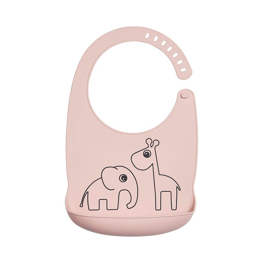 Silicone bib Deer friends Powder