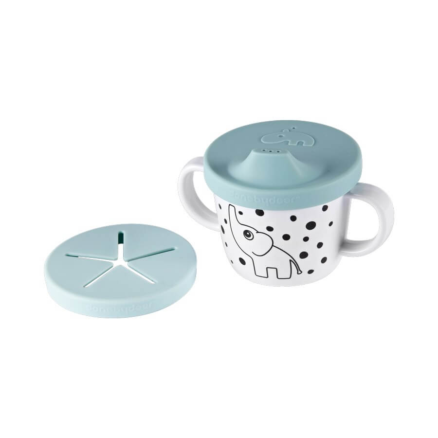 Silicone spout/snack cup Elphee Blue