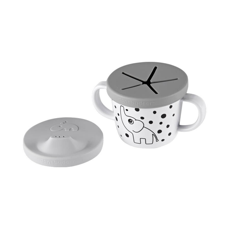 Silicone spout/snack cup Elphee Grey